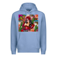 Colony Blue mexico girl serape Premium Hoodie - Zillion Design Studio