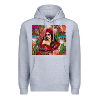 Heather Grey mexico girl serape Premium Hoodie - Zillion Design Studio