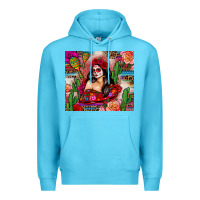 Ocean Blue mexico girl serape Premium Hoodie - Zillion Design Studio