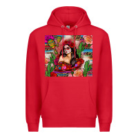 Red mexico girl serape Premium Hoodie - Zillion Design Studio
