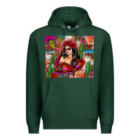 Sports Green mexico girl serape Premium Hoodie - Zillion Design Studio