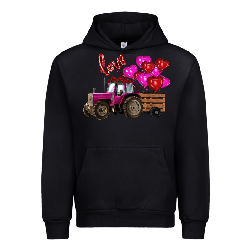 Valentine's Day Pink Tractor With Pin Heart Balloons Urban Hoodie by RanaPortraitStore | Teevron
