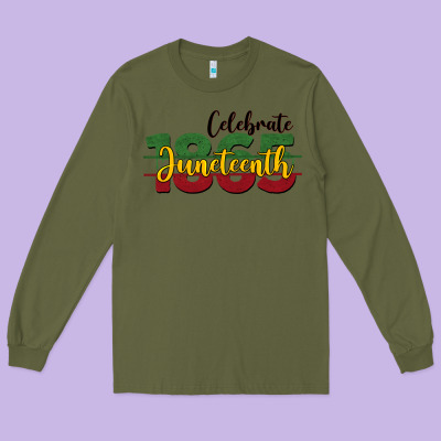 Celebrate Juneteenth1865 Long Sleeve Tee Designed By Barkaloodesign