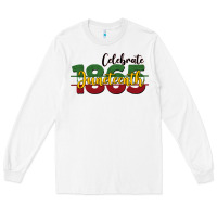 White celebrate juneteenth1865 Long Sleeve Tee - BarkalooDesign