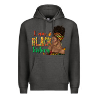 Charcoal Heather i am black history afro black woman juneteenth Premium Hoodie - texasbilliewilder