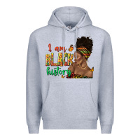 Heather Grey i am black history afro black woman juneteenth Premium Hoodie - texasbilliewilder