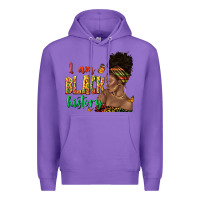 Purple i am black history afro black woman juneteenth Premium Hoodie - texasbilliewilder