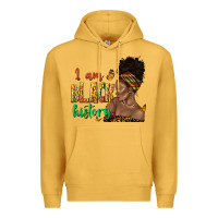 Mustard i am black history afro black woman juneteenth Premium Hoodie - texasbilliewilder