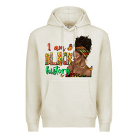 Oatmeal Heather i am black history afro black woman juneteenth Premium Hoodie - texasbilliewilder