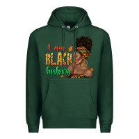Sports Green i am black history afro black woman juneteenth Premium Hoodie - texasbilliewilder