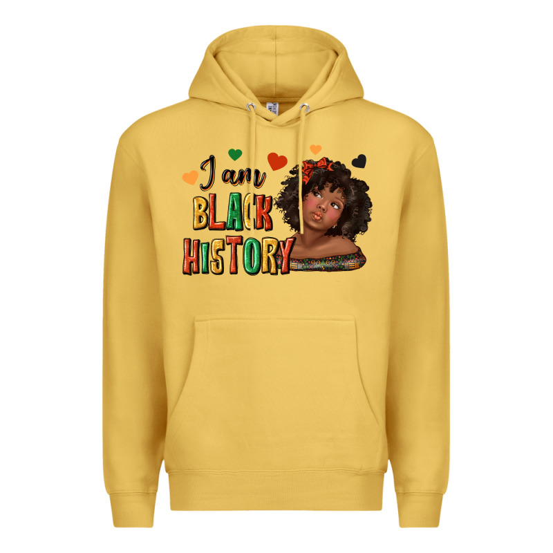I Am Black History Afro Girl Premium Hoodie by texasbilliewilder | Teevron