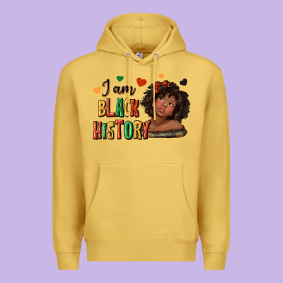 I Am Black History Afro Girl Premium Hoodie Designed By Texasbilliewilder