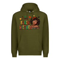 Army Green i am black history afro girl Premium Hoodie - texasbilliewilder