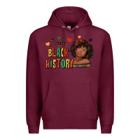 Burgundy i am black history afro girl Premium Hoodie - texasbilliewilder