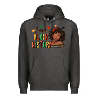 Charcoal Heather i am black history afro girl Premium Hoodie - texasbilliewilder
