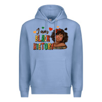 Colony Blue i am black history afro girl Premium Hoodie - texasbilliewilder