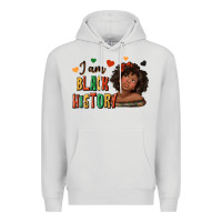 Dove Grey i am black history afro girl Premium Hoodie - texasbilliewilder