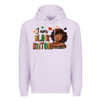 Lilac i am black history afro girl Premium Hoodie - texasbilliewilder