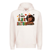 Pale Pink i am black history afro girl Premium Hoodie - texasbilliewilder