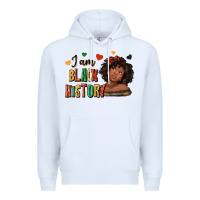 White i am black history afro girl Premium Hoodie - texasbilliewilder