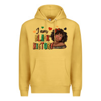 Antique Gold i am black history afro girl Premium Hoodie - texasbilliewilder