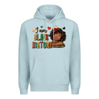 Blue Mist i am black history afro girl Premium Hoodie - texasbilliewilder