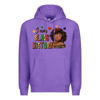 Purple i am black history afro girl Premium Hoodie - texasbilliewilder