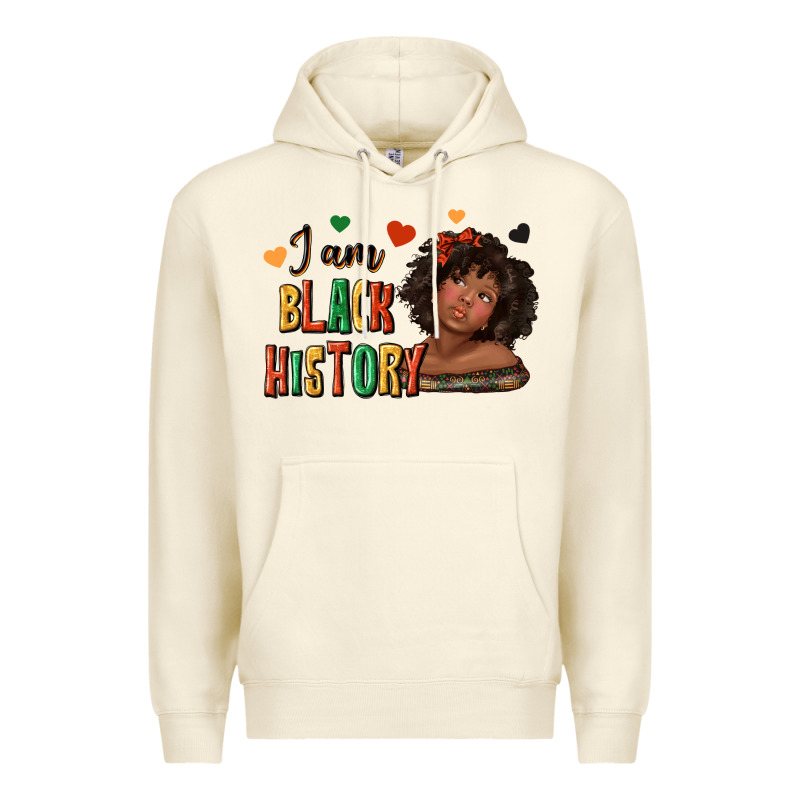 I Am Black History Afro Girl Premium Hoodie by texasbilliewilder | Teevron
