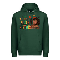 Sports Green i am black history afro girl Premium Hoodie - texasbilliewilder