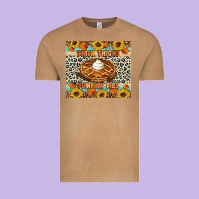 Thick Thighs Pumpkin Pies Vintage Tee Designed By Artiststas