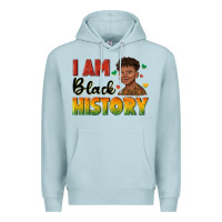 Blue Mist i am black history with afro black boy Premium Hoodie - texasbilliewilder