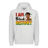 Dove Grey i am black history with afro black boy Premium Hoodie - texasbilliewilder