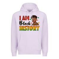 Lilac i am black history with afro black boy Premium Hoodie - texasbilliewilder