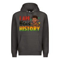 Smoke i am black history with afro black boy Premium Hoodie - texasbilliewilder