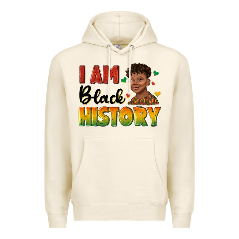 I Am Black History With Afro Black Boy Premium Hoodie by texasbilliewilder | Teevron