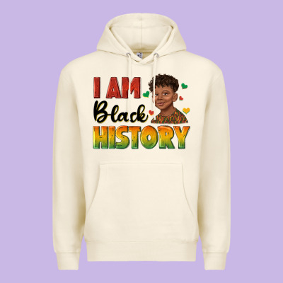 I Am Black History With Afro Black Boy Premium Hoodie Designed By Texasbilliewilder