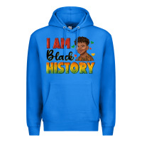 True Royal i am black history with afro black boy Premium Hoodie - texasbilliewilder