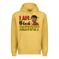 Antique Gold i am black history with afro black boy Premium Hoodie - texasbilliewilder