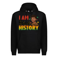 Black i am black history with afro black boy Premium Hoodie - texasbilliewilder