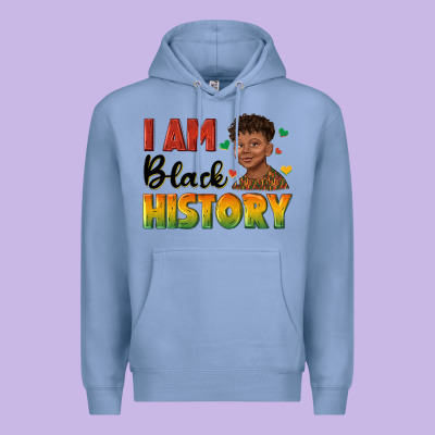 I Am Black History With Afro Black Boy Premium Hoodie Designed By Texasbilliewilder