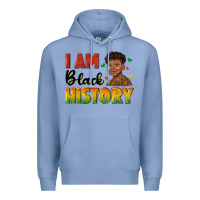 Colony Blue i am black history with afro black boy Premium Hoodie - texasbilliewilder