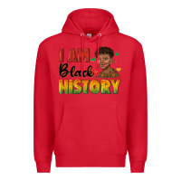 Red i am black history with afro black boy Premium Hoodie - texasbilliewilder