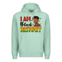 Seafoam i am black history with afro black boy Premium Hoodie - texasbilliewilder
