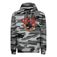 Slate Camo German shepherd with love glasses Premium Hoodie - RanaPortraitStore