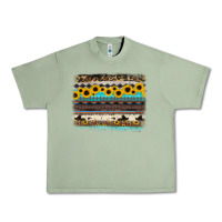 Oil Green sunflower aztec serape cowhide background Urban Heavy Tee - RanaPortraitStore