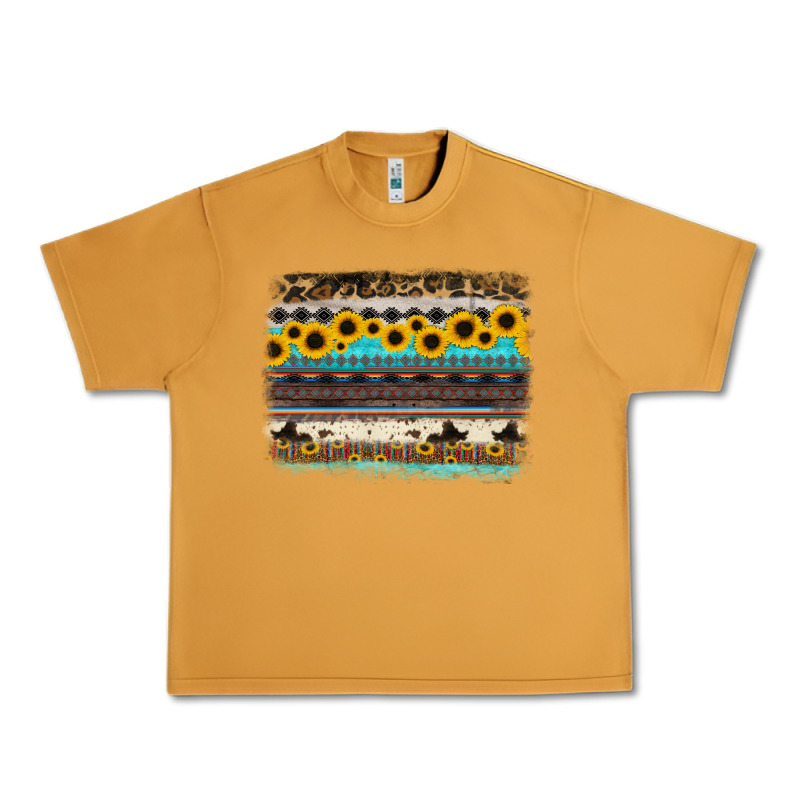 Sunflower Aztec Serape Cowhide Background Urban Heavy Tee by RanaPortraitStore | Teevron