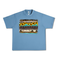 Pebble Blue sunflower aztec serape cowhide background Urban Heavy Tee - RanaPortraitStore