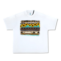 White sunflower aztec serape cowhide background Urban Heavy Tee - RanaPortraitStore