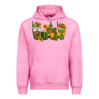 Fuchsia Pink cactus coffee cups Urban Hoodie - texasbilliewilder