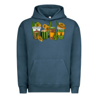 Pigment Midnight Navy cactus coffee cups Urban Hoodie - texasbilliewilder